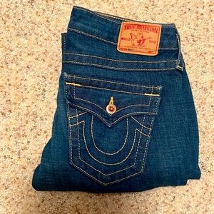 ✅ TRUE RELIGION World Tour “Billy” Fit Studded Five Pocket Denim Blue Jeans Jean